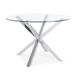 Esstisch mit Stahlbeinen 114cm Glastisch May - ZEN ZONE Furniture