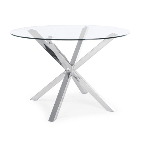 Esstisch mit Stahlbeinen 114cm Glastisch May - ZEN ZONE Furniture