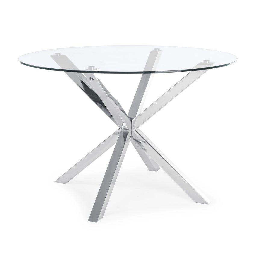 Esstisch mit Stahlbeinen 114cm Glastisch May - ZEN ZONE Furniture