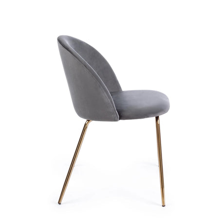 Essstuhl Tanya Samt Dunkelgrau - ZEN ZONE Furniture