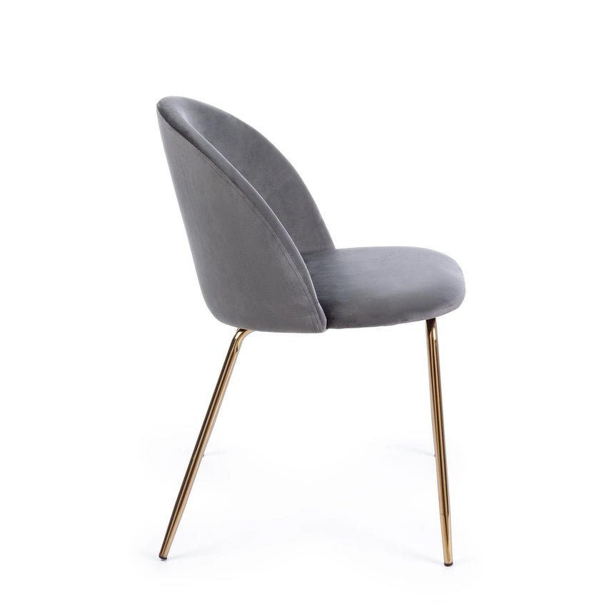 Essstuhl Tanya Samt Dunkelgrau - ZEN ZONE Furniture