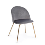 Essstuhl Tanya Samt Dunkelgrau - ZEN ZONE Furniture