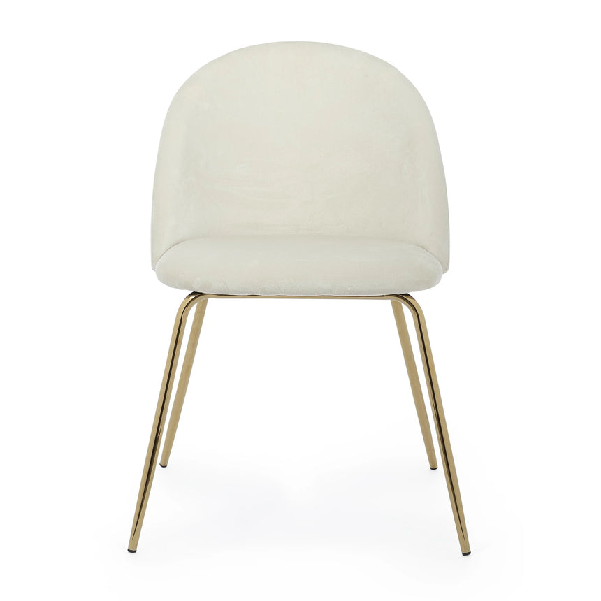 Essstuhl Tanya Samt Weiß - ZEN ZONE Furniture
