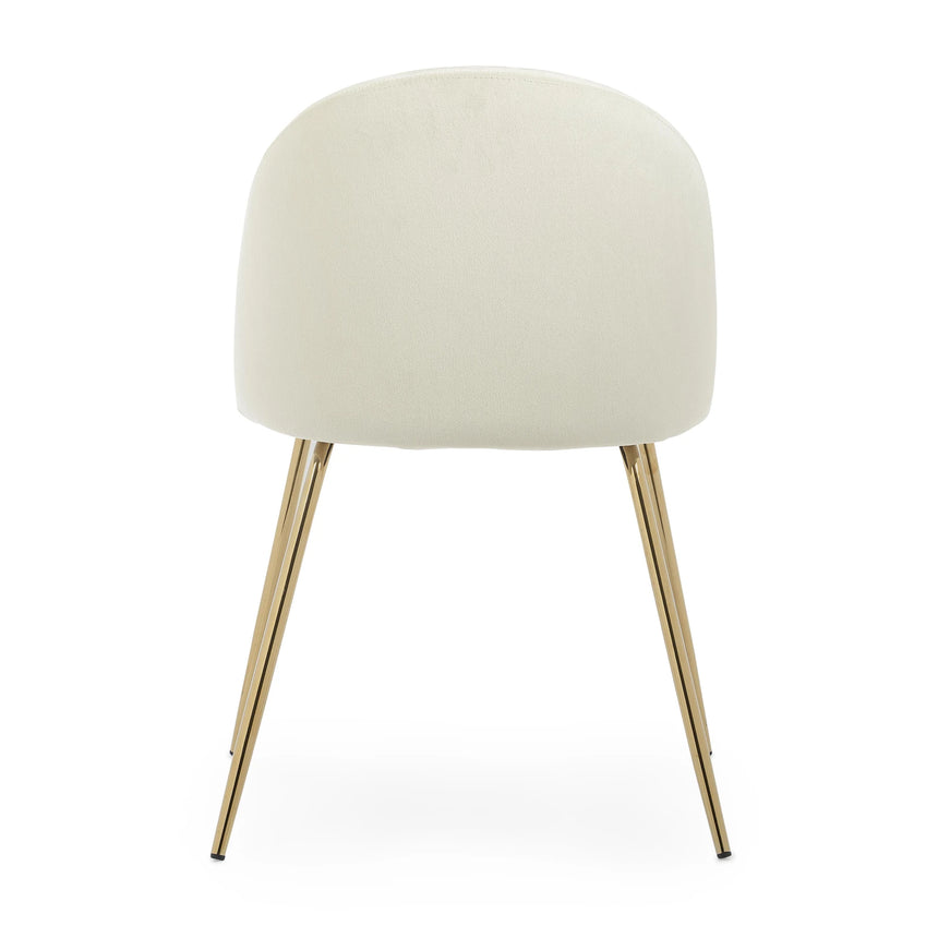 Essstuhl Tanya Samt Weiß - ZEN ZONE Furniture