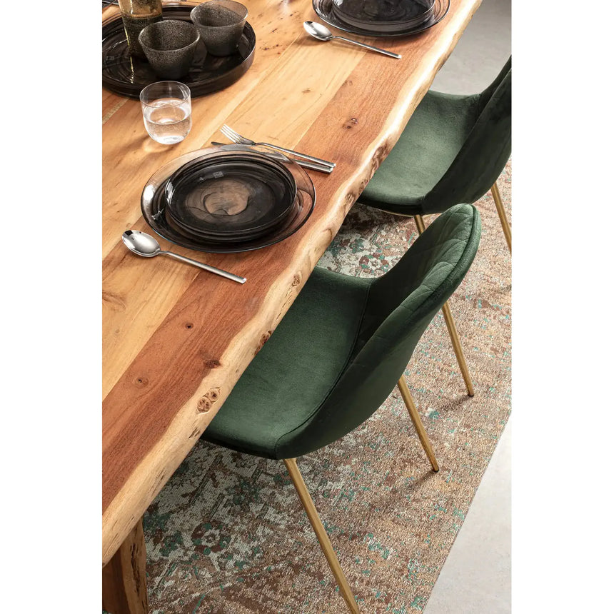 Frottee Stuhl Samt Dunkelgrün - ZEN ZONE Furniture