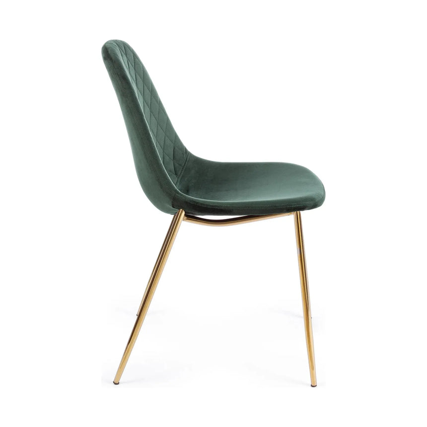 Frottee Stuhl Samt Dunkelgrün - ZEN ZONE Furniture