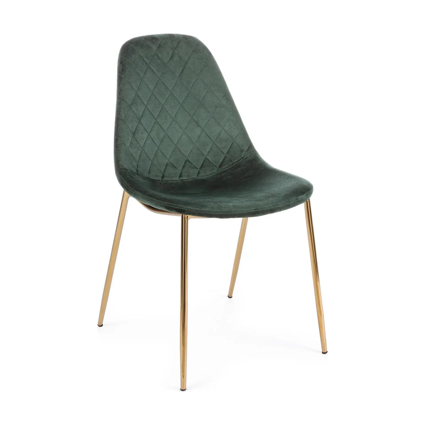 Frottee Stuhl Samt Dunkelgrün - ZEN ZONE Furniture