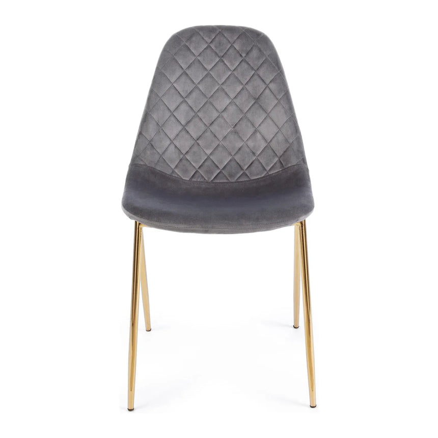 Frottee Stuhl Samt Dunkelgrau - ZEN ZONE Furniture