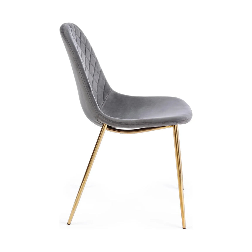Frottee Stuhl Samt Dunkelgrau - ZEN ZONE Furniture