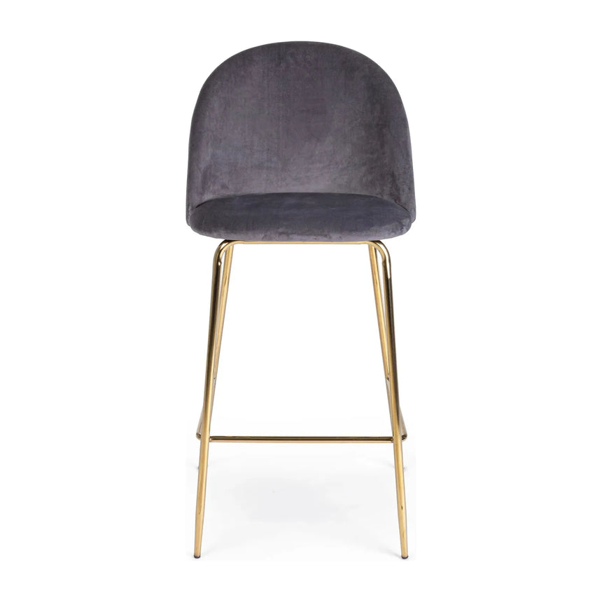 Barhocker aus dunkelgrauem Samt Tragen - ZEN ZONE Furniture