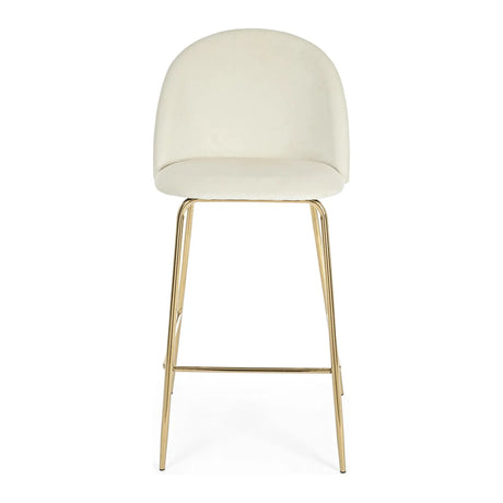 Barhocker aus weissem Samt Tragen - ZEN ZONE Furniture