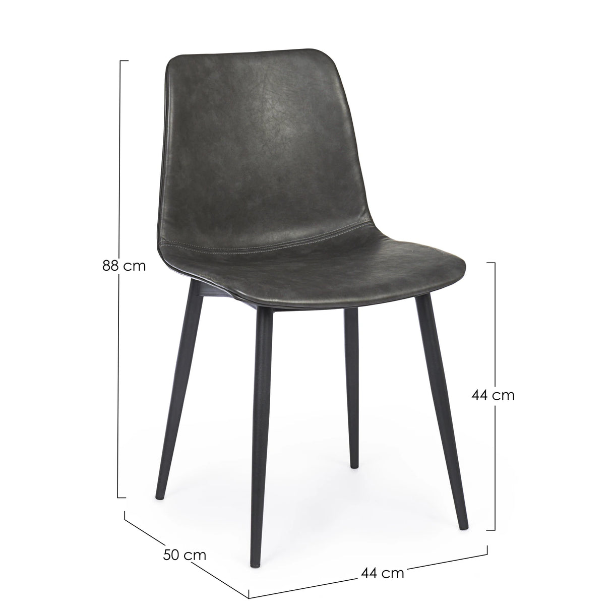 Essstuhl Kyra PU Anthrazit Vintage - ZEN ZONE Furniture
