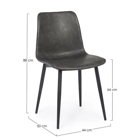 Essstuhl Kyra PU Anthrazit Vintage - ZEN ZONE Furniture