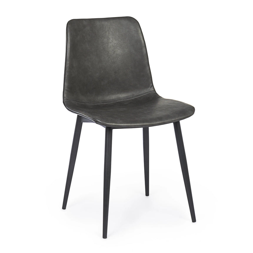 Essstuhl Kyra PU Anthrazit Vintage - ZEN ZONE Furniture