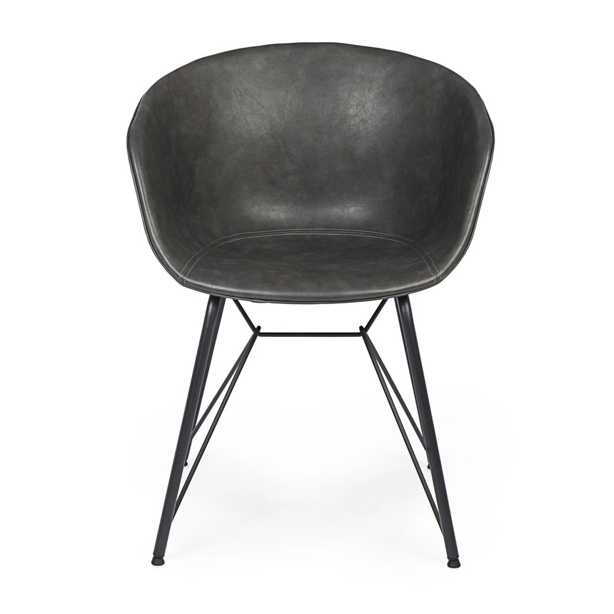 Essstuhl Warhol PU Anthrazit Vintage - ZEN ZONE Furniture