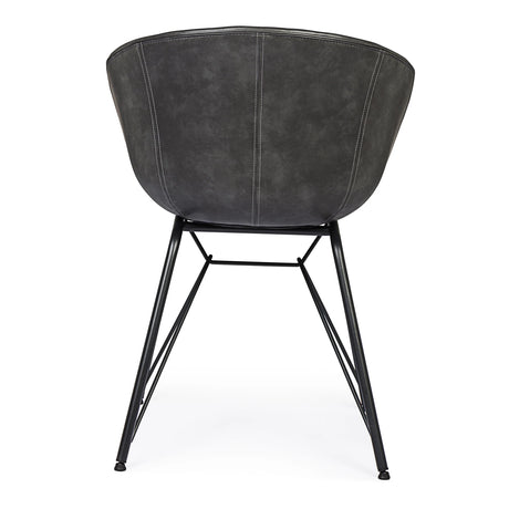 Essstuhl Warhol PU Anthrazit Vintage - ZEN ZONE Furniture