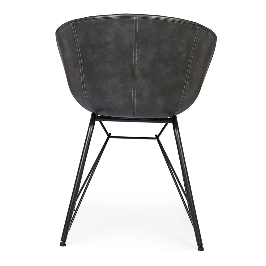 Essstuhl Warhol PU Anthrazit Vintage - ZEN ZONE Furniture