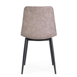 Essstuhl Kyra PU Vintage Beige Gestell Schwarz - ZEN ZONE Furniture