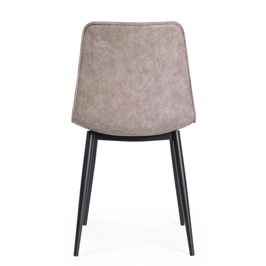 Essstuhl Kyra PU Vintage Beige Gestell Schwarz - ZEN ZONE Furniture