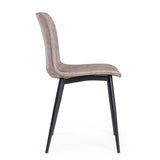 Essstuhl Kyra PU Vintage Beige Gestell Schwarz - ZEN ZONE Furniture