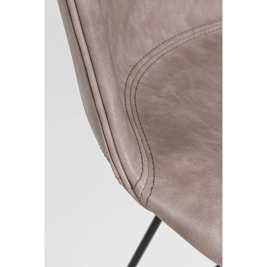 Essstuhl Loft PU Vintage Beige Gestell Schwarz - ZEN ZONE Furniture