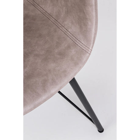 Essstuhl Warhol PU Vintage Beige Gestell Schwarz - ZEN ZONE Furniture