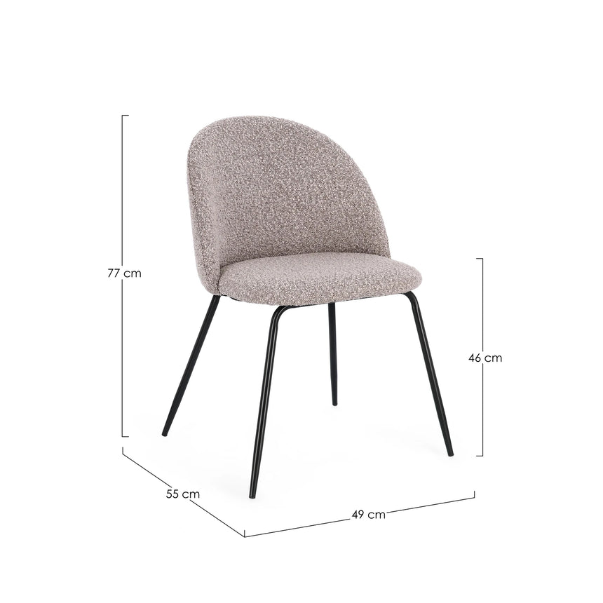 Essstuhl Tanya Schwarz/Nerz - ZEN ZONE Furniture