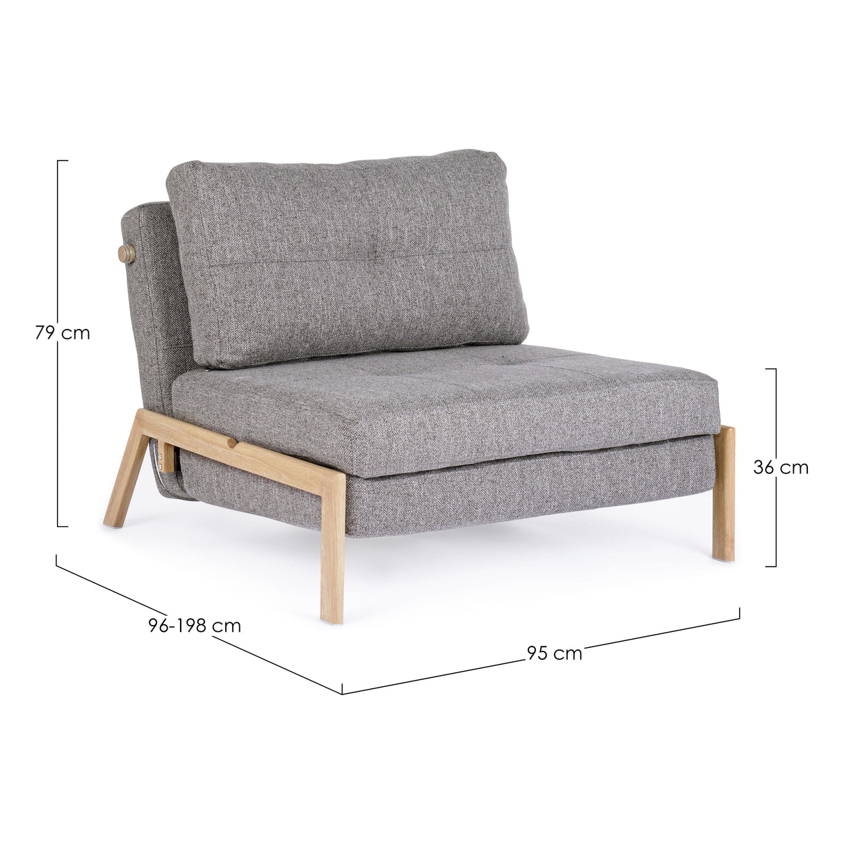 Bettsofa 1-Sitzer Hayden Grau - ZEN ZONE
