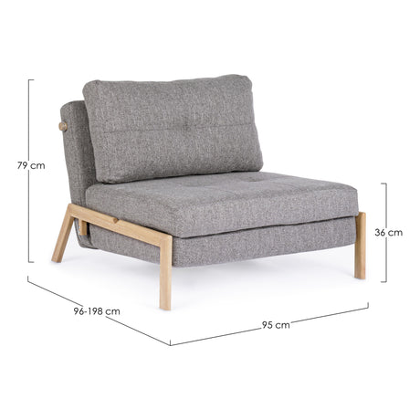 Bettsofa 1-Sitzer Hayden Grau - ZEN ZONE