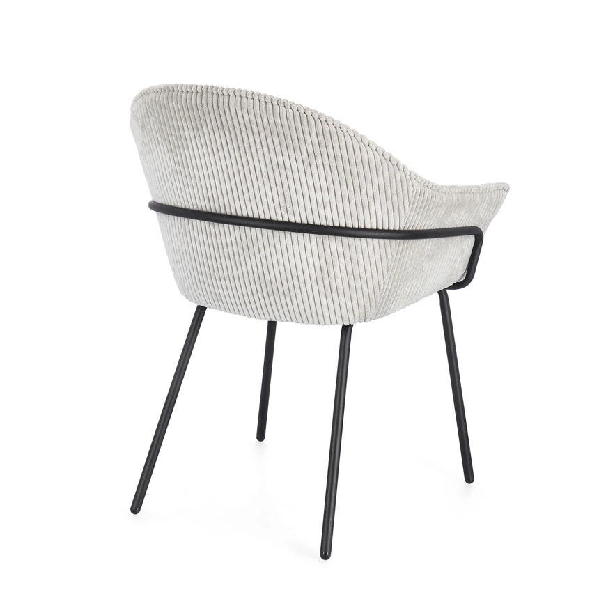 Essstuhl mit Armlehne Cassidy Schwarz/Hellgrau - ZEN ZONE Furniture