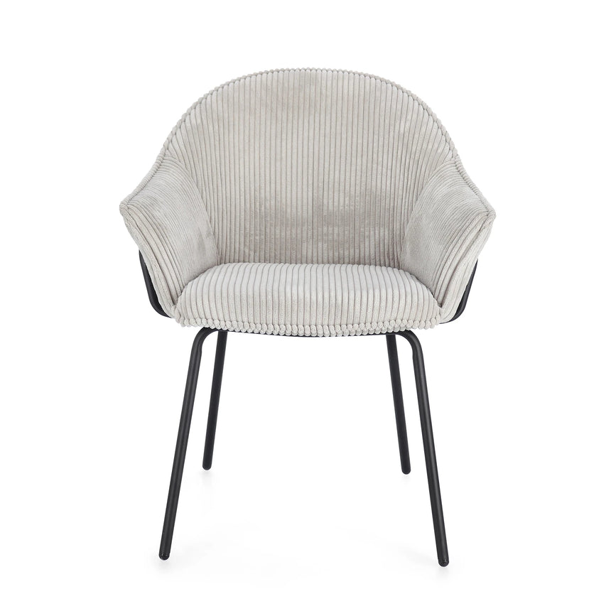 Essstuhl mit Armlehne Cassidy Schwarz/Hellgrau - ZEN ZONE Furniture