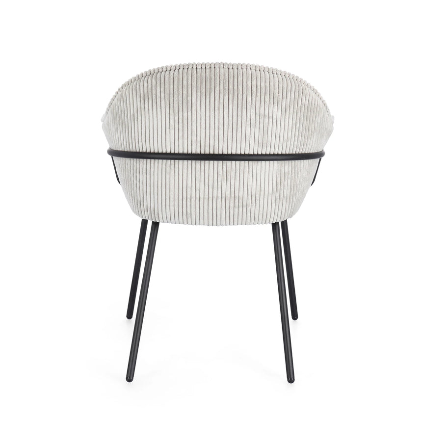 Essstuhl mit Armlehne Cassidy Schwarz/Hellgrau - ZEN ZONE Furniture