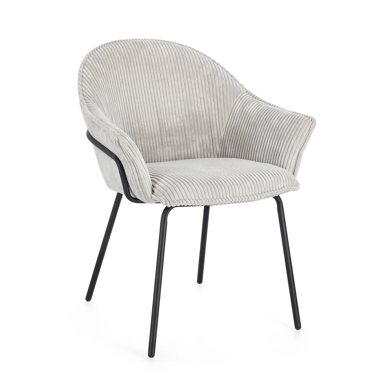 Essstuhl mit Armlehne Cassidy Schwarz/Hellgrau - ZEN ZONE Furniture