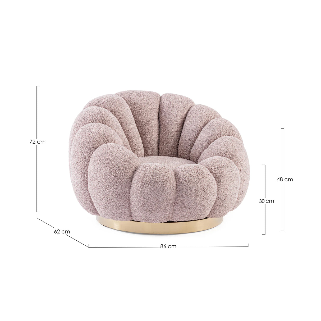Drehsessel Florel Altrosa - ZEN ZONE Furniture