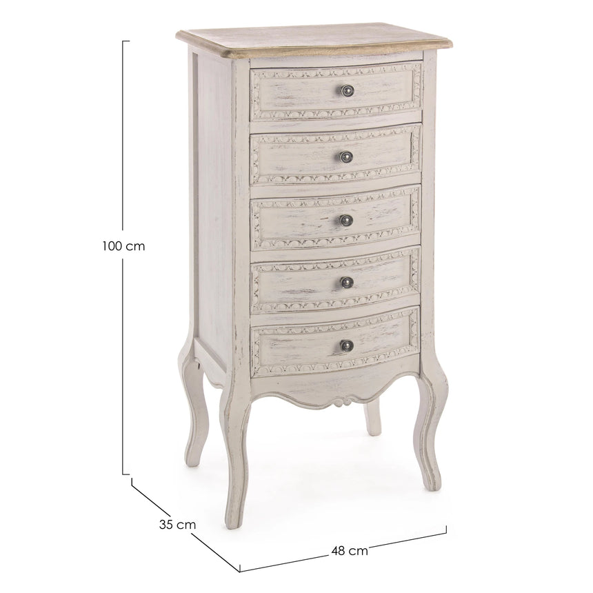 Kommode aus Holz mit 5 Schubladen Clarisse - ZEN ZONE Furniture