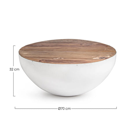 Couchtisch rund 70x70 Weiß Lancaster - ZEN ZONE Furniture