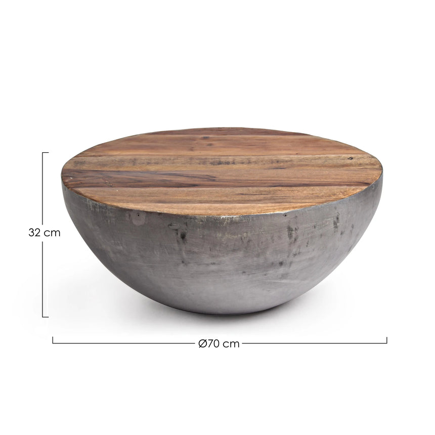 Couchtisch rund 70x70 Grau Lancaster - ZEN ZONE Furniture