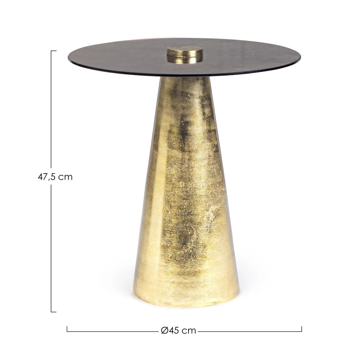 Beistelltisch M-Gl 45x45 Dinpal Brass - ZEN ZONE Furniture