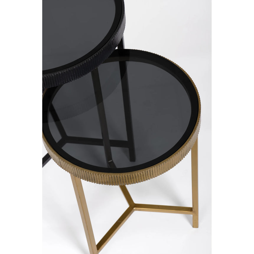 2er Set Beistelltisch Rund Hoch Yamir - ZEN ZONE Furniture