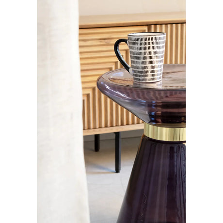 Azmin Couchtisch Grau Glas 36 x 36 cm - ZEN ZONE Furniture