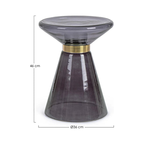 Azmin Couchtisch Grau Glas 36 x 36 cm - ZEN ZONE Furniture