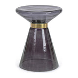 Azmin Couchtisch Grau Glas 36 x 36 cm - ZEN ZONE Furniture