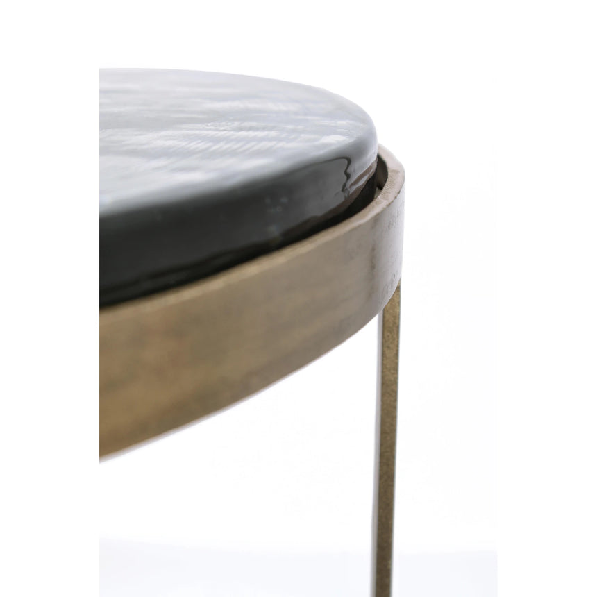 2er Set Couchtisch Messing rund YX54 Zayla - ZEN ZONE Furniture
