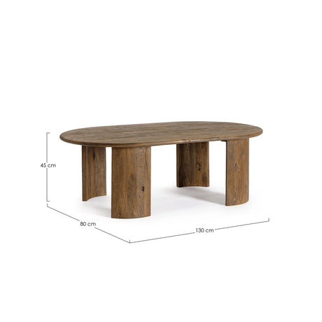 Beistelltisch oval Braun 130x80 Orlando - ZEN ZONE Furniture