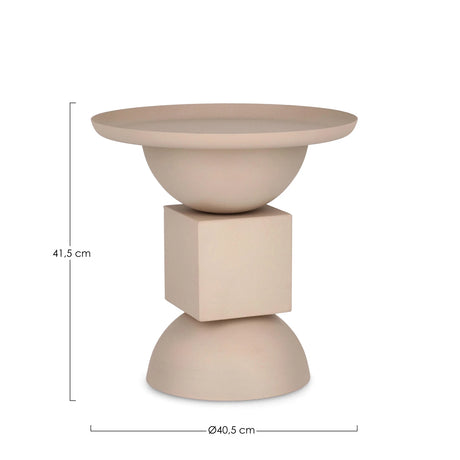 Couchtisch Beige rund 40,5x40,5 Alka - ZEN ZONE Furniture