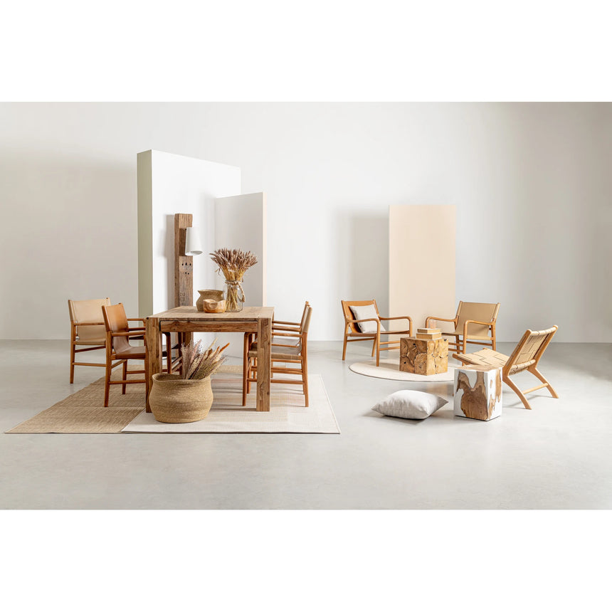 Essstuhl mit Armlehne Caroline Taupe - ZEN ZONE Furniture