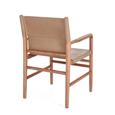 Essstuhl mit Armlehne Caroline Taupe - ZEN ZONE Furniture
