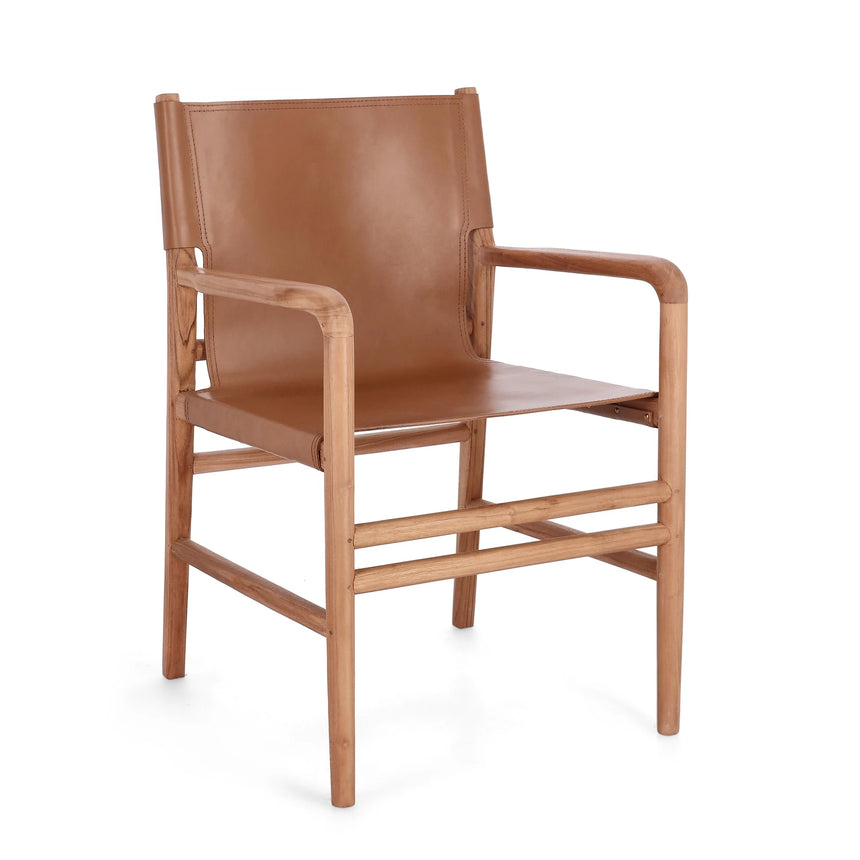 Essstuhl mit Armlehne Caroline Cognac - ZEN ZONE Furniture