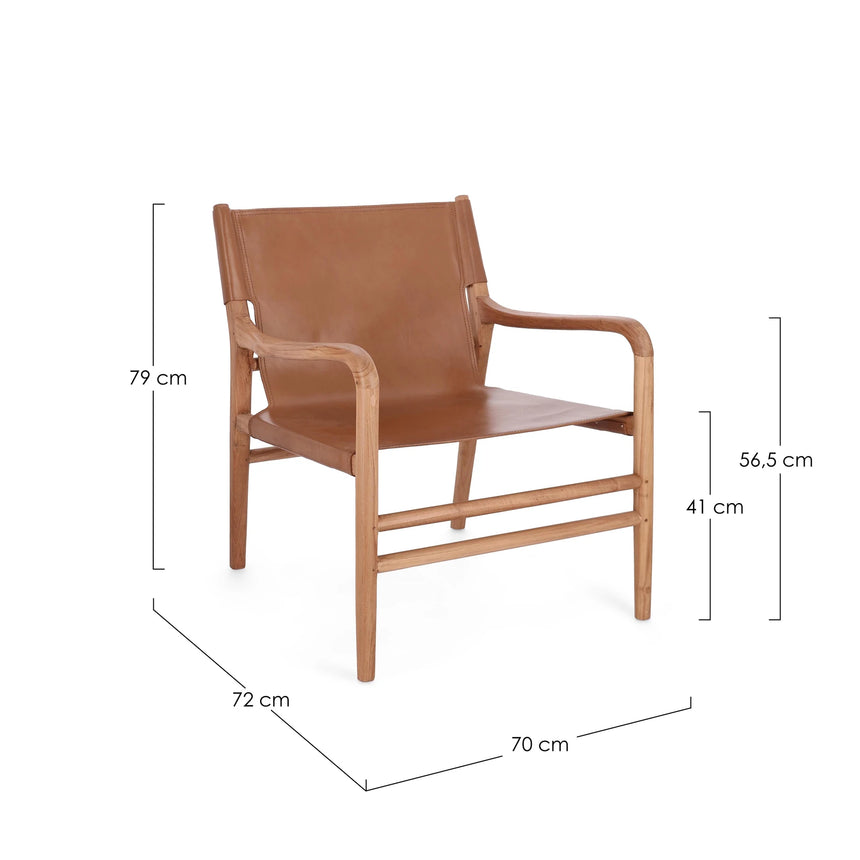 Lounge-Sessel Caroline Cognac - ZEN ZONE Furniture