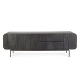 TV Sideboard mit 3 Türen und 2 Schubladen Orissa Schwarz - ZEN ZONE Furniture
